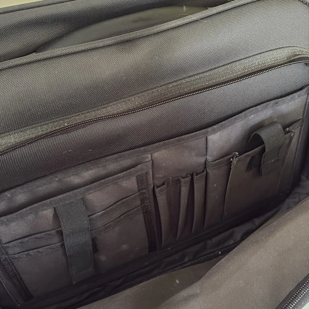 Eddie Bauer Black Ballistic Nylon Briefcase Laptop Overnighter